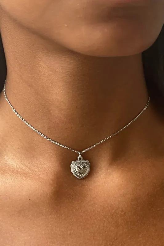 Stainless Steal Heart Choker sold by Brandy Melville