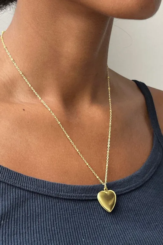 Heart Locket Necklace sold by Brandy Melville