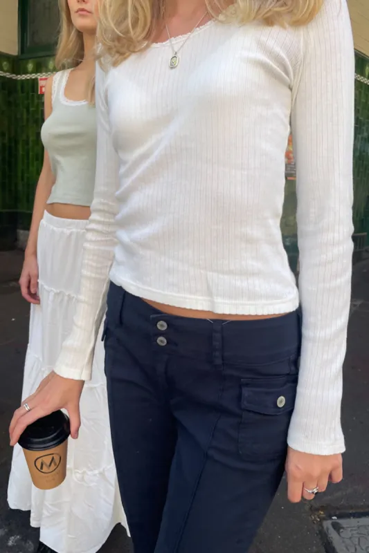McKenna Ribbed Lace Top sold by Brandy Melville
