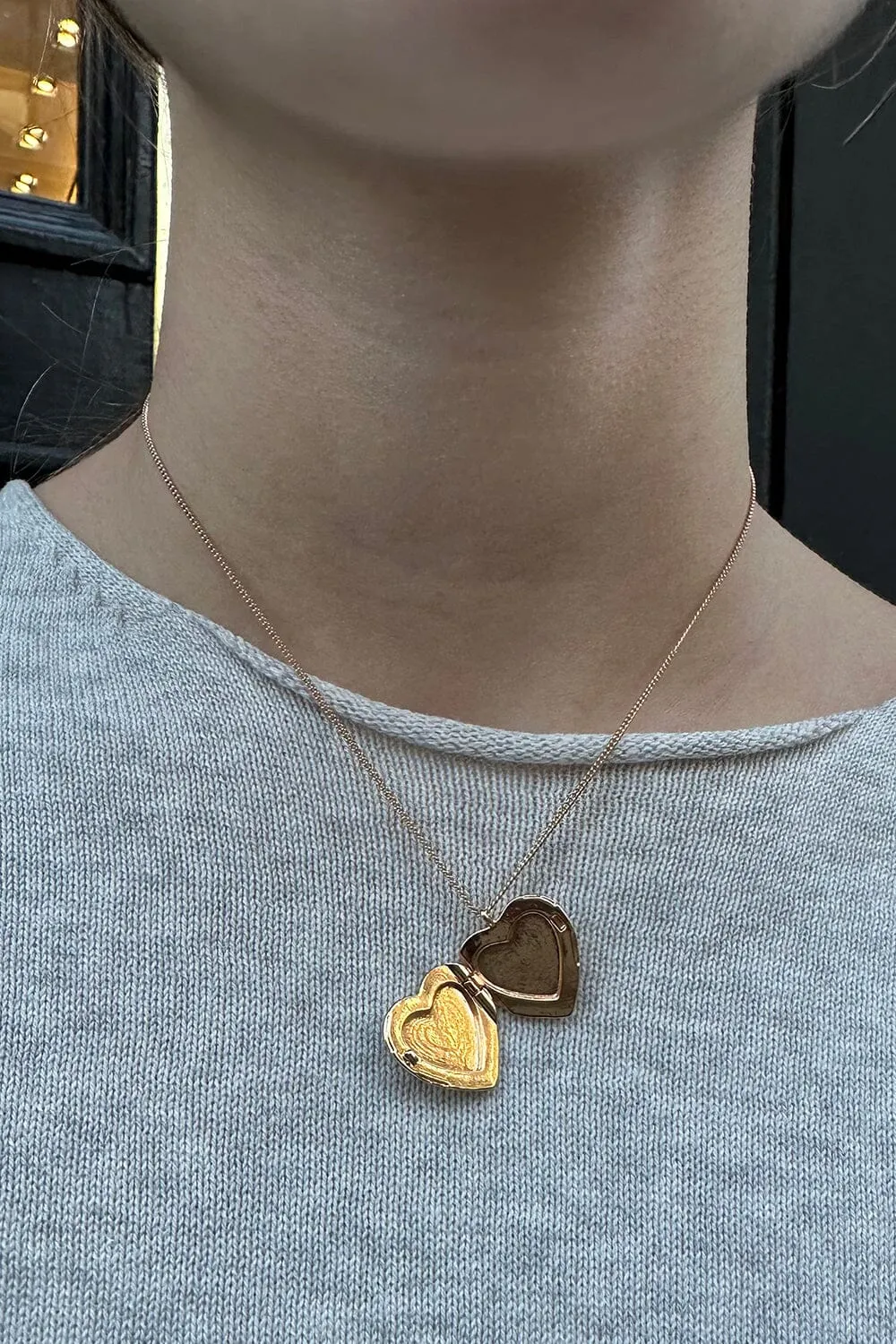 Heart Locket Necklace sold by Brandy Melville product image thumbnail 2
