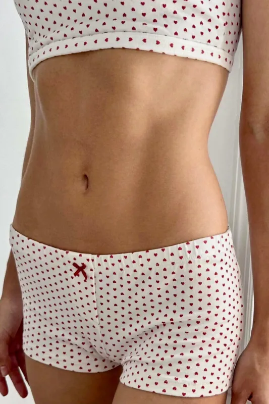 Bow Hearts Boxer Underwear sold by Brandy Melville