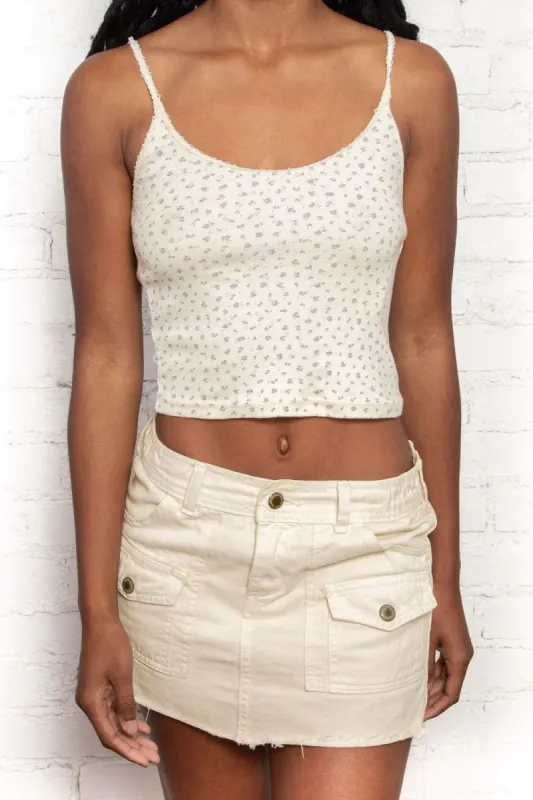 Beyonca Eylet Floral Crop Tank sold by Brandy Melville