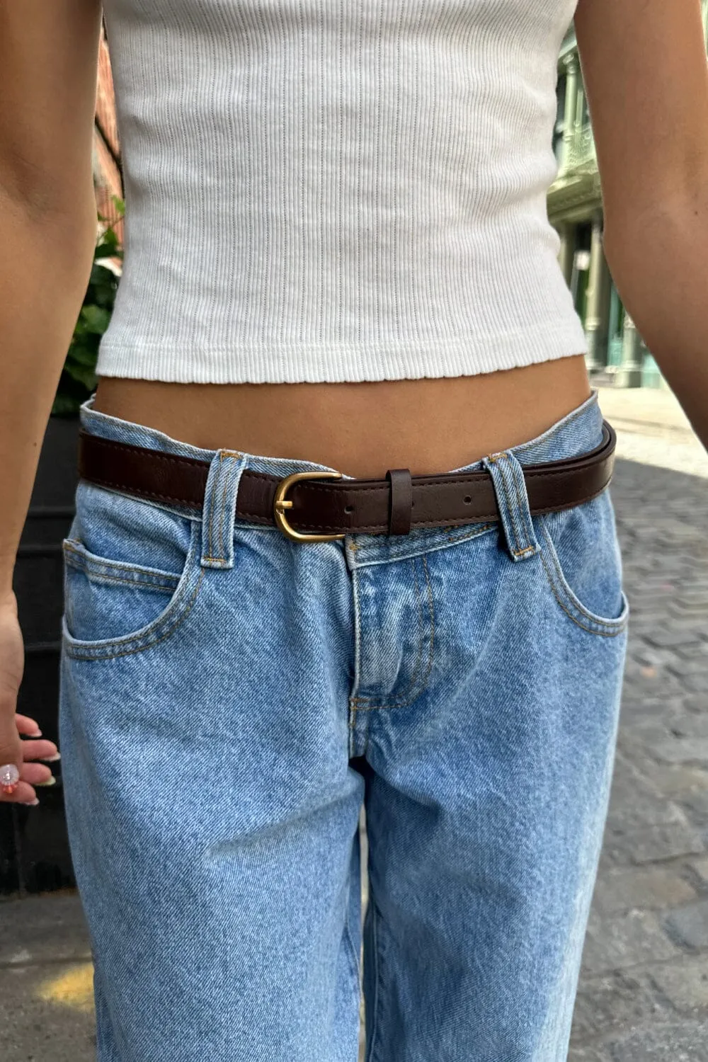 Faux Leather Buckle Belt sold by Brandy Melville product image thumbnail 2
