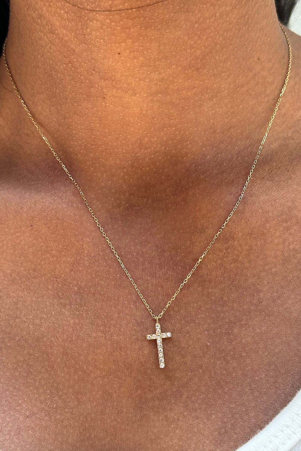 Rhinestone Cross Necklace sold by Brandy Melville product image thumbnail 2