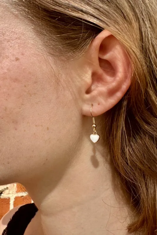 Enamel Heart Charm Earrings sold by Brandy Melville