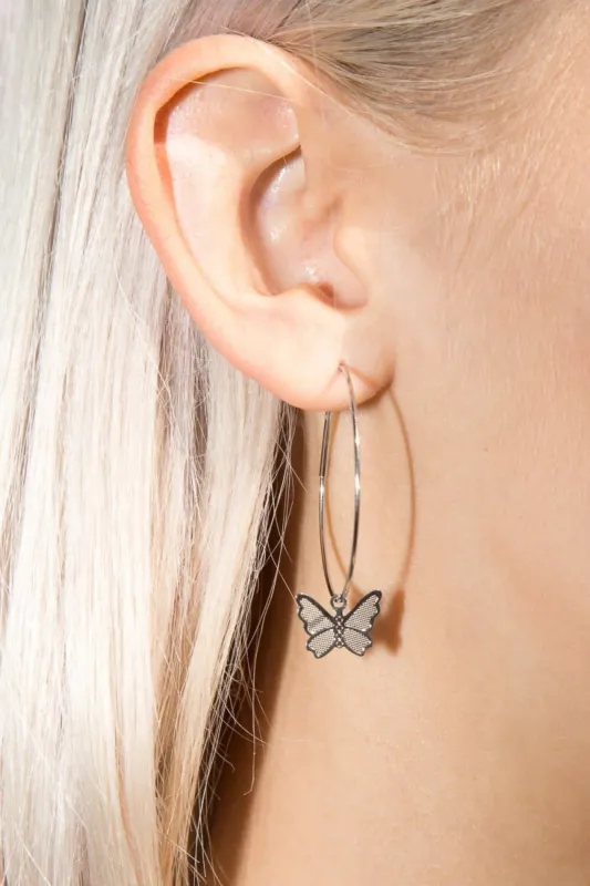 Butterfly Hoop Earrings made by Brandy Melville