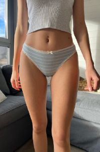 Stripe Scallop Bow Underwear sold by Brandy Melville