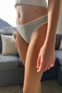 Stripe Scallop Bow Underwear sold by Brandy Melville