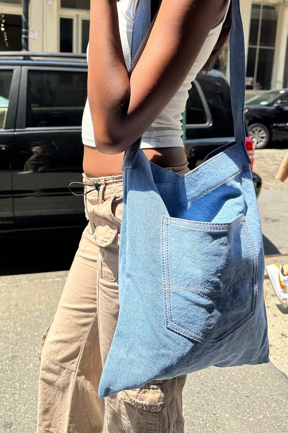 【PORTERNA】Ray Denim Tote Bag Tote Bags for Women | Women's Tote Bags | Custom Bags