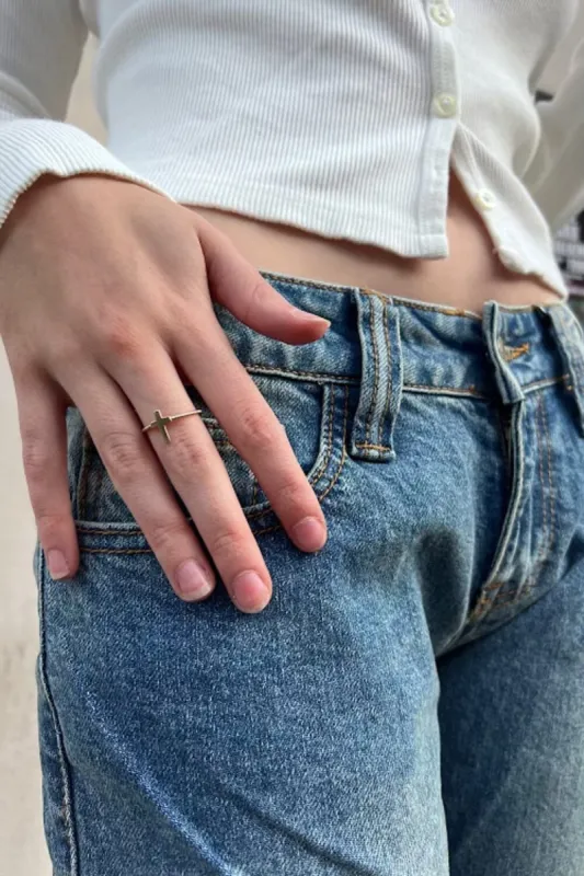 Copper Cross Ring made by Brandy Melville