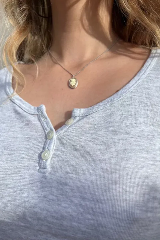 Flower Cameo Necklace sold by Brandy Melville