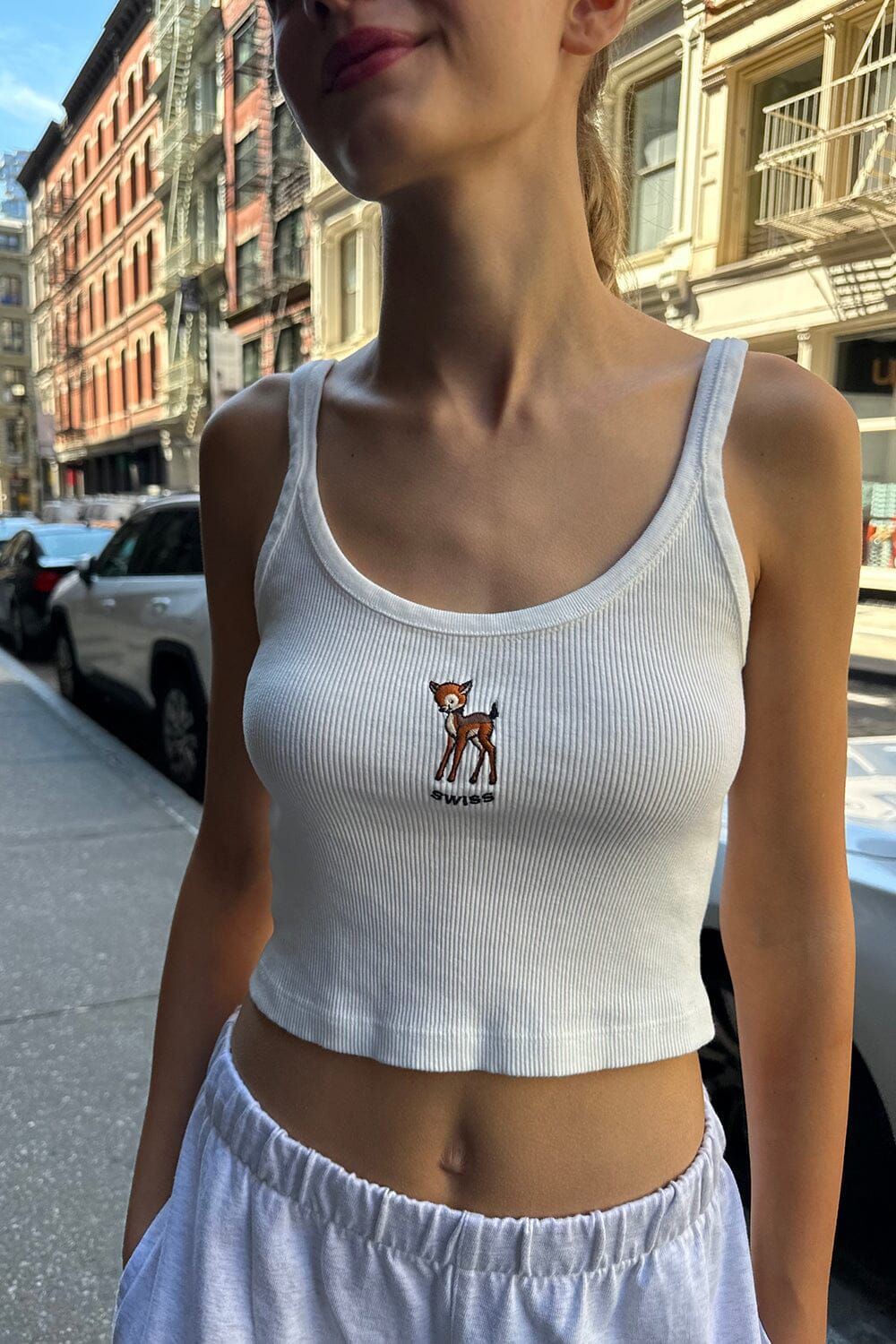 Beyonca Swiss Deer Cropped Tank sold by Brandy Melville product image thumbnail 3