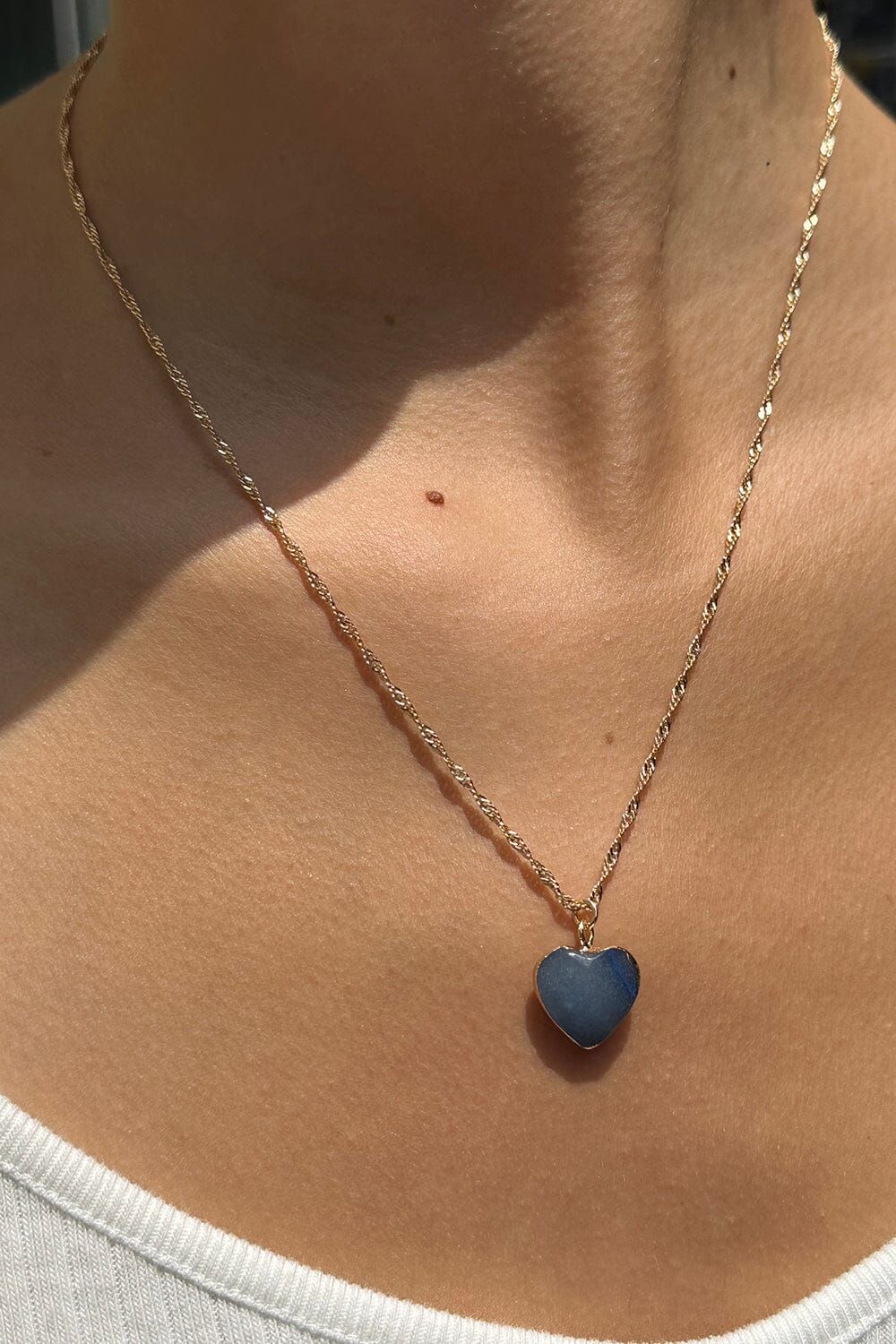 Blue Heart Necklace sold by Brandy Melville product image thumbnail 2