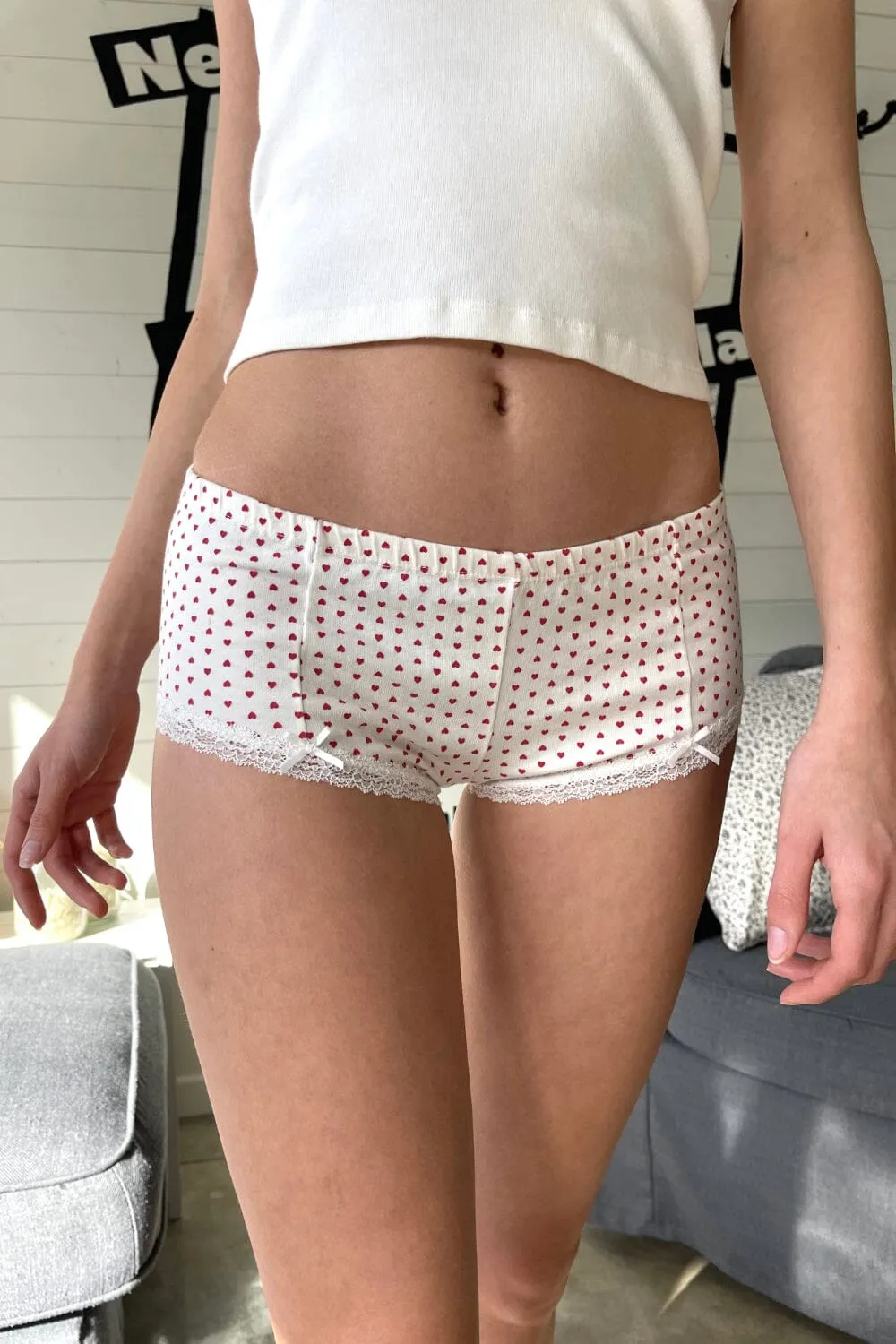 Heart Lace Hipster Underwear sold by Brandy Melville