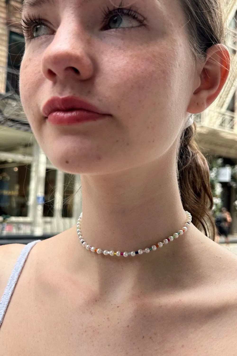 Rainbow Pearl Necklace sold by Brandy Melville product image thumbnail 3