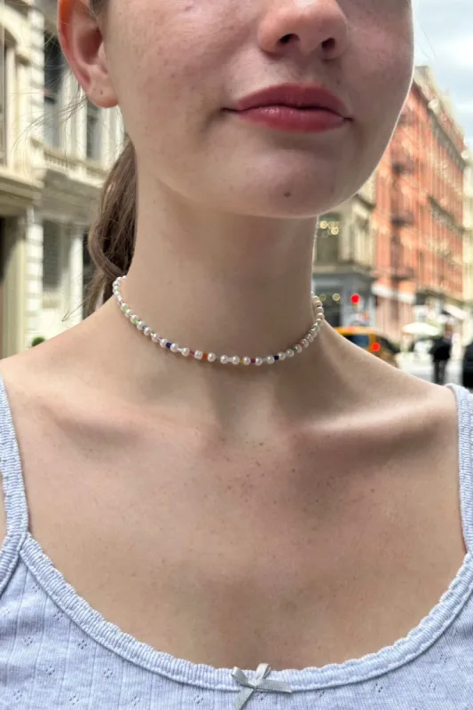 Rainbow Pearl Necklace sold by Brandy Melville