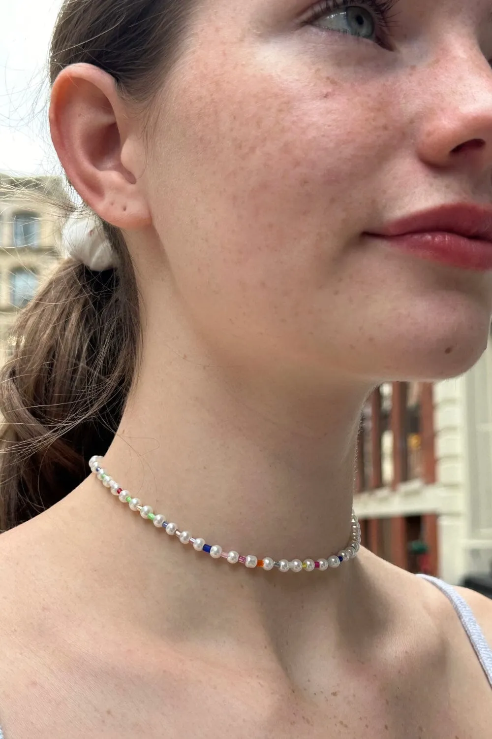 Rainbow Pearl Necklace sold by Brandy Melville product image thumbnail 2