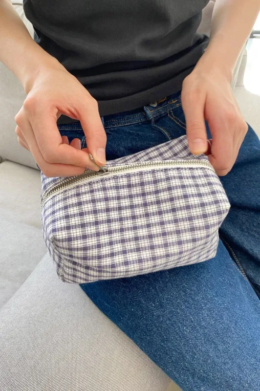 Plaid Mini Makeup Bag sold by Brandy Melville