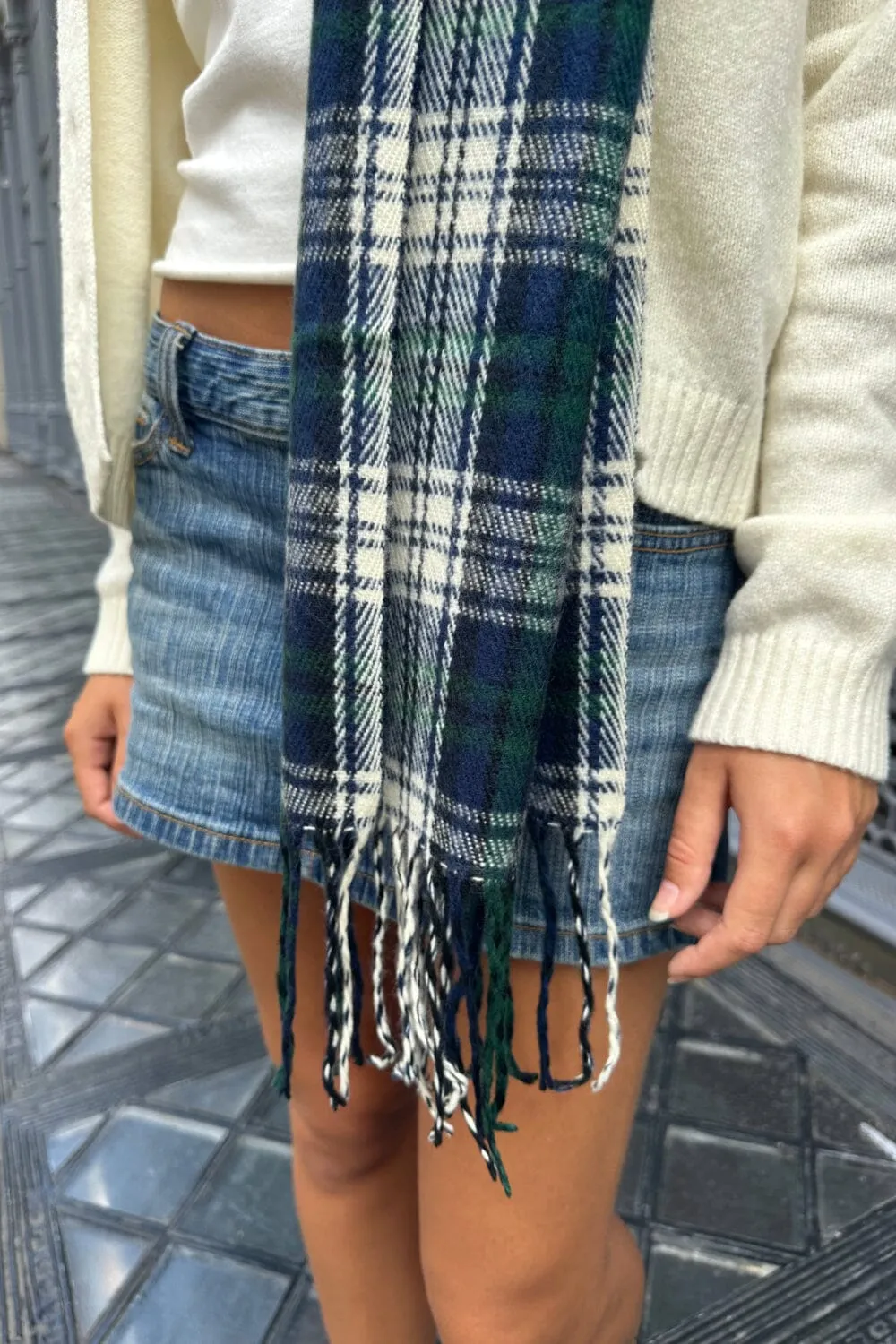 Plaid Tassel Scarf sold by Brandy Melville product image thumbnail 4