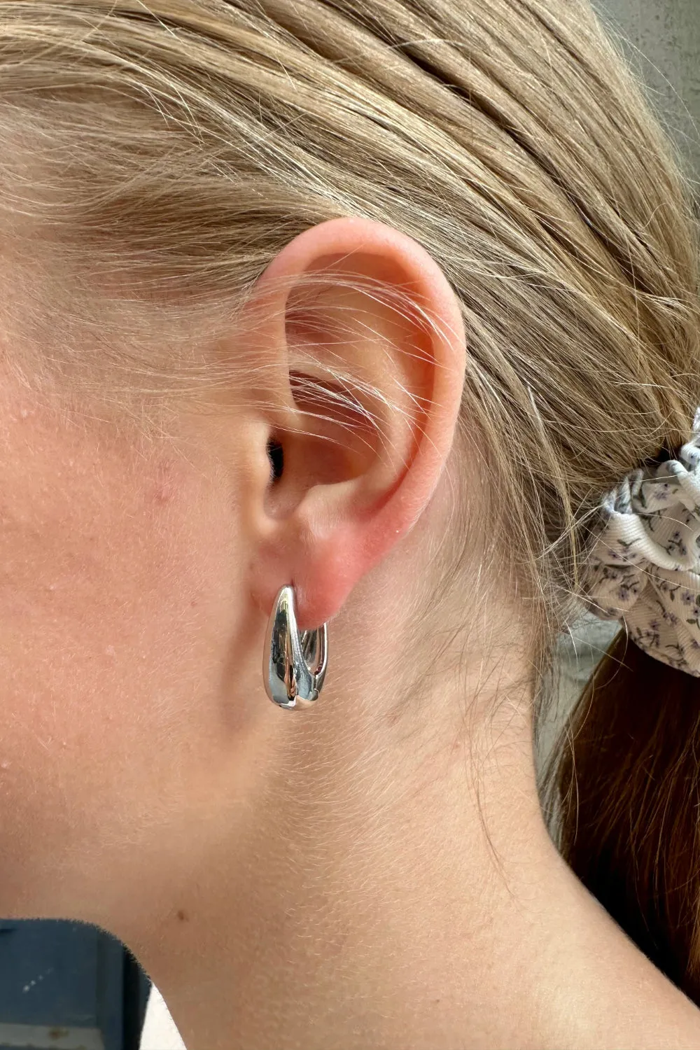 Silver Hoop Earrings sold by Brandy Melville product image thumbnail 3