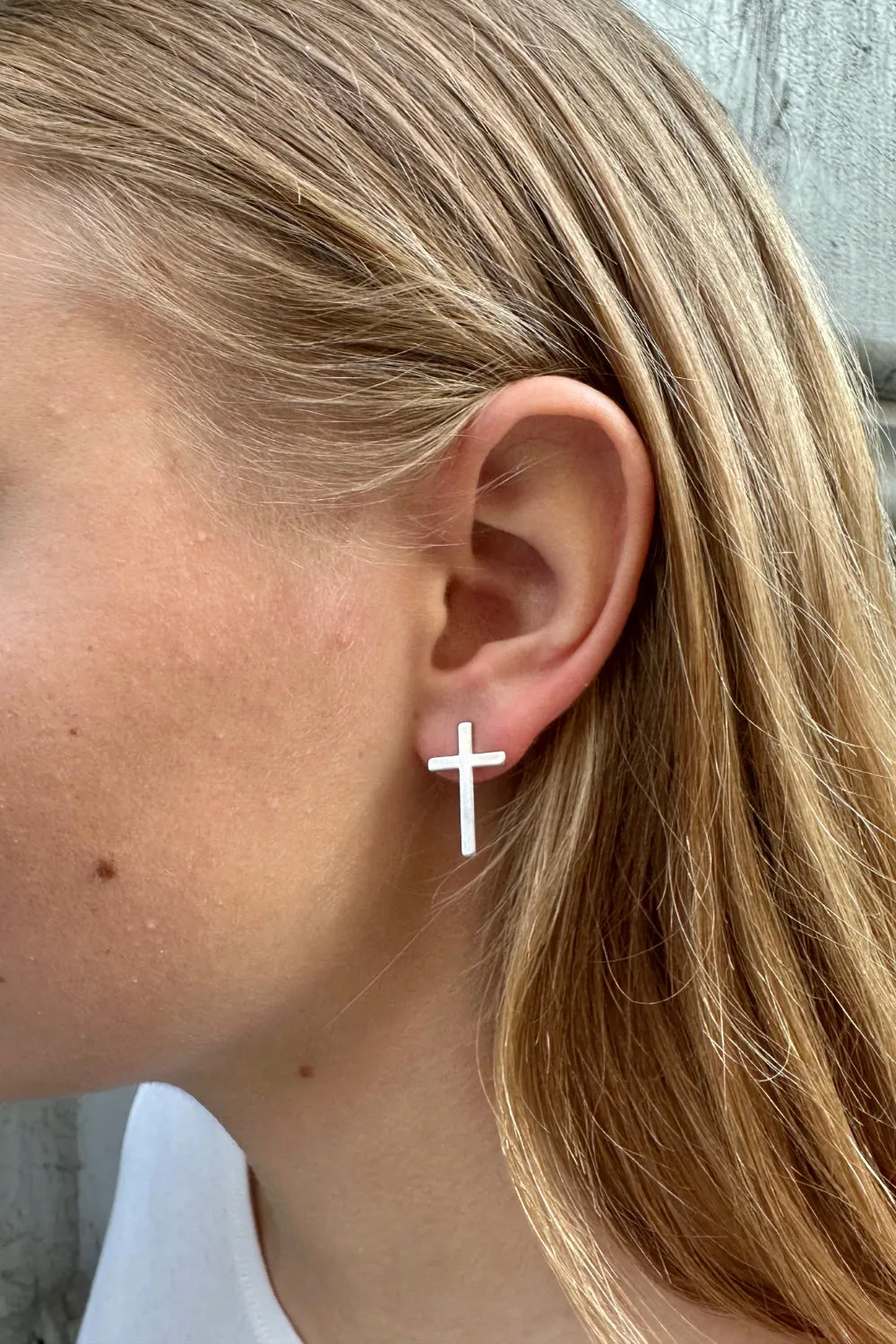 Silver Cross Earrings sold by Brandy Melville product image thumbnail 3