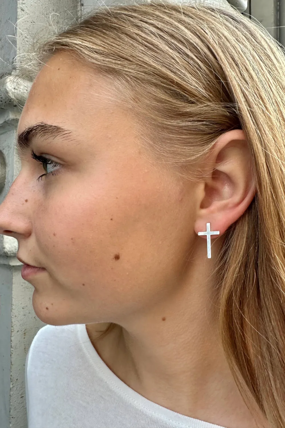 Silver Cross Earrings sold by Brandy Melville product image thumbnail 2