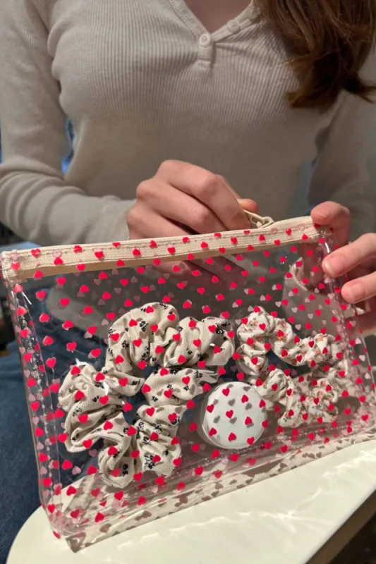 Hearts Makeup Bag sold by Brandy Melville