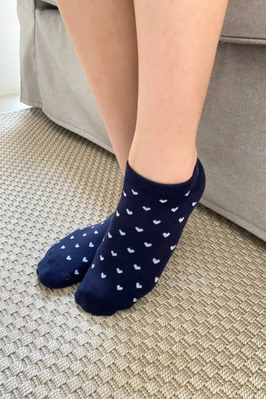 Heart Navy Socks sold by Brandy Melville