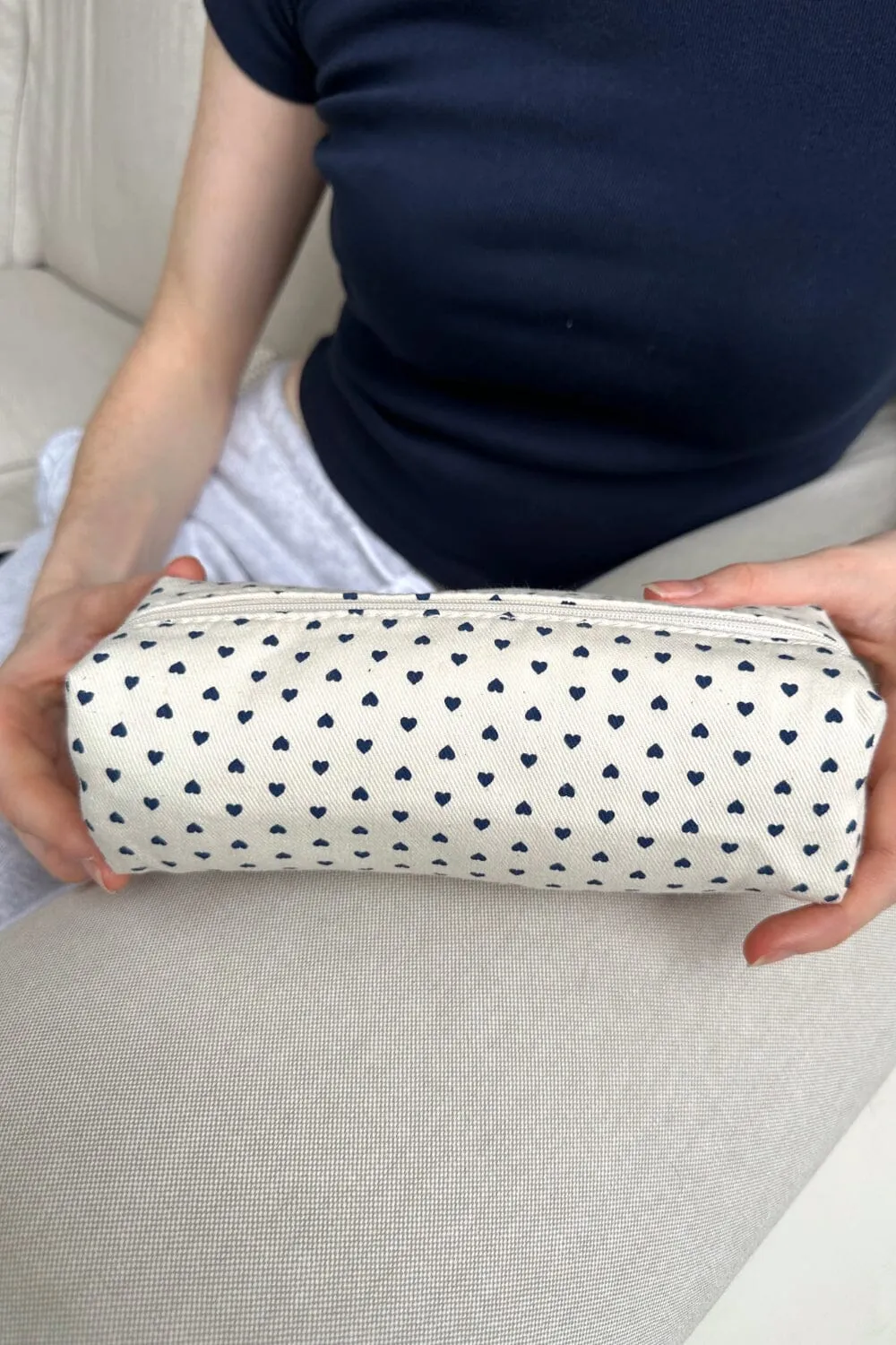 Hearts Makeup Bag sold by Brandy Melville