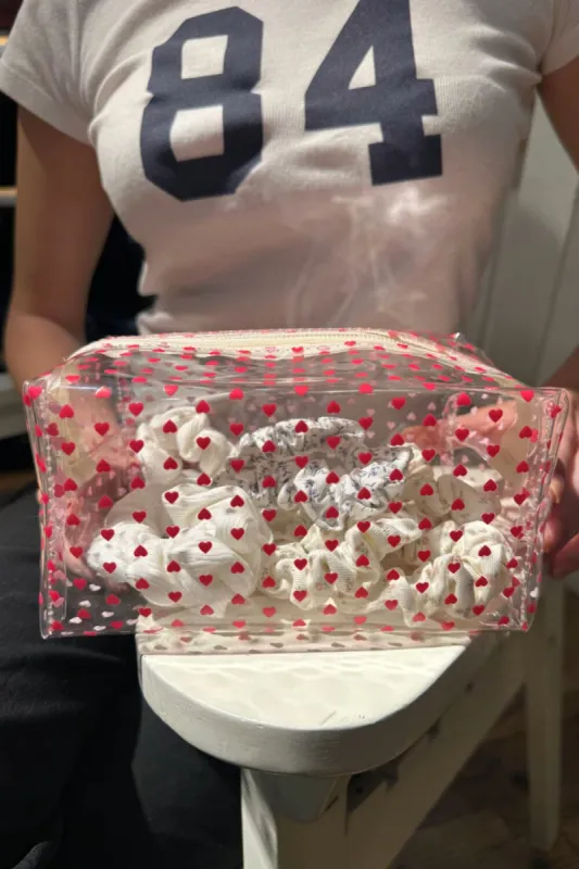 Hearts Makeup Bag sold by Brandy Melville