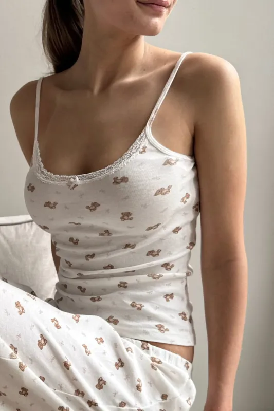 Teddy Lace Tank sold by Brandy Melville
