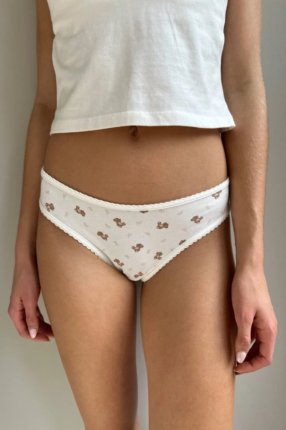 Bow & Teddy Bear Scallop Underwear sold by Brandy Melville