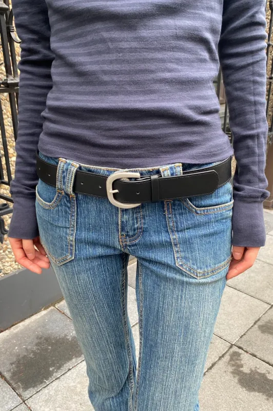 Faux Leather Buckle Belt sold by Brandy Melville