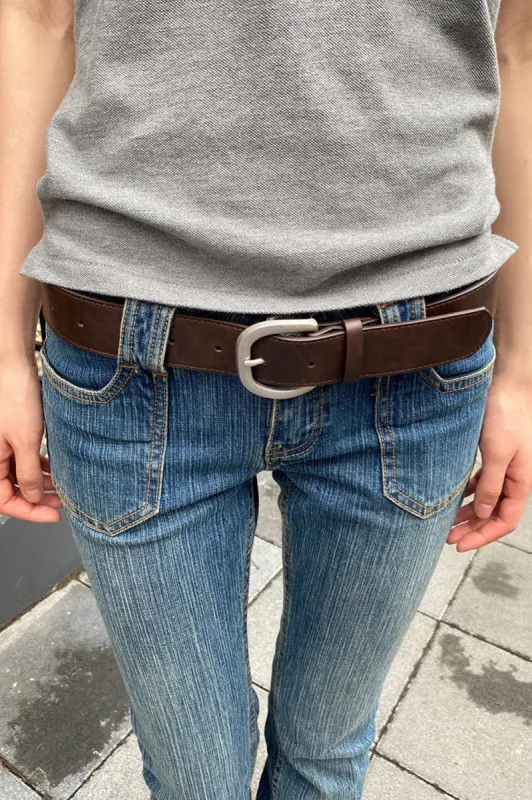 Faux Leather Buckle Belt sold by Brandy Melville