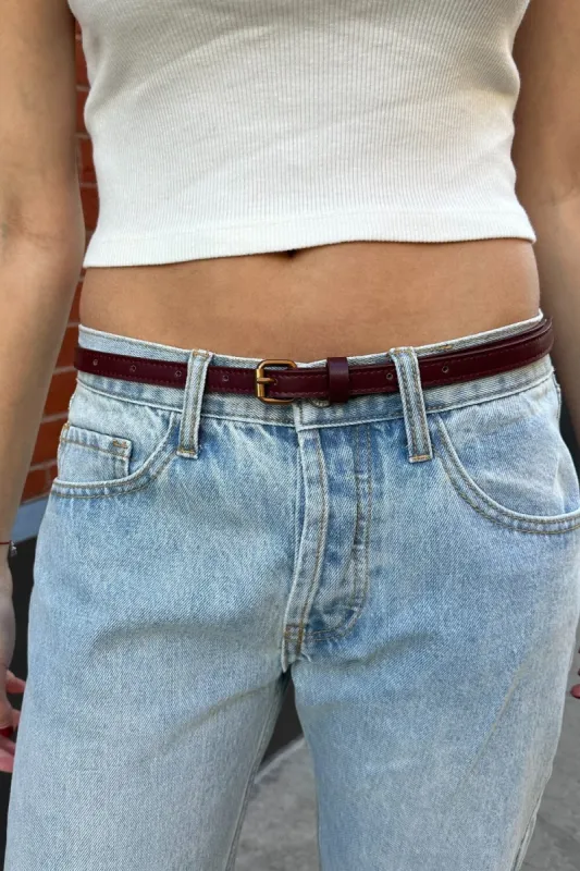 Thin Burgundy Belt sold by Brandy Melville