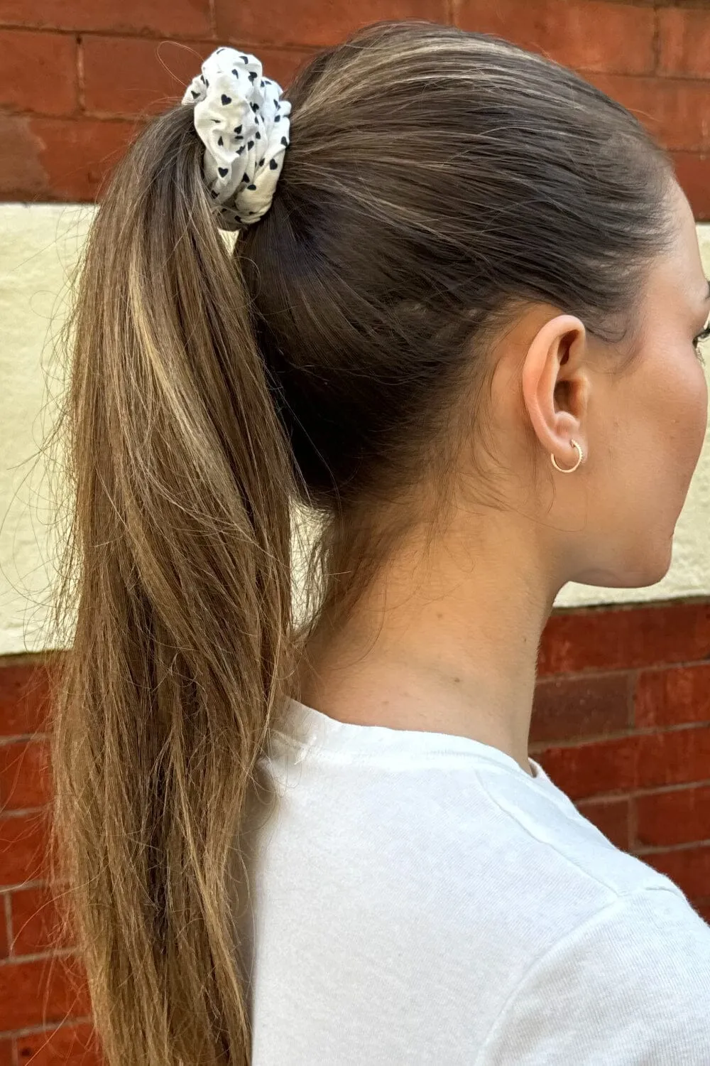 Navy Blue Heart Scrunchie sold by Brandy Melville product image thumbnail 3