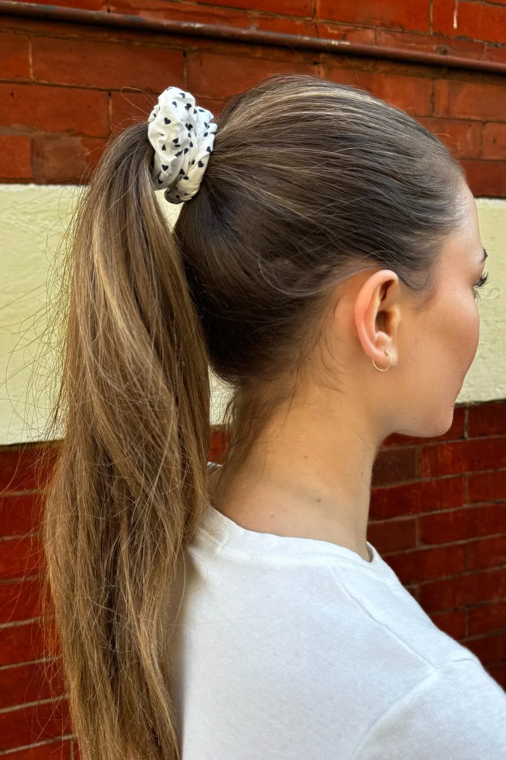 Navy Blue Heart Scrunchie sold by Brandy Melville product image thumbnail 2
