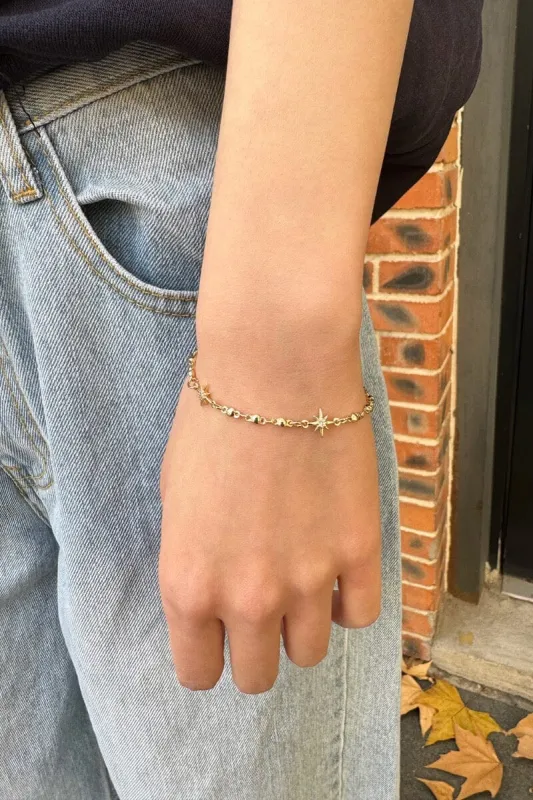 Gold Star Bracelet sold by Brandy Melville