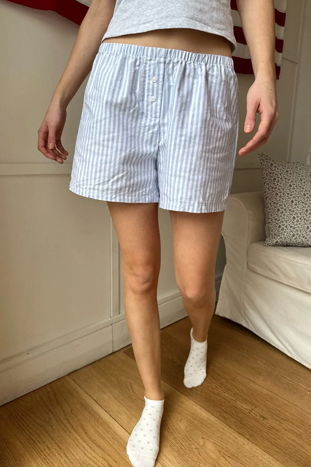 Keira Long Striped Boxer Shorts sold by Brandy Melville product image thumbnail 4