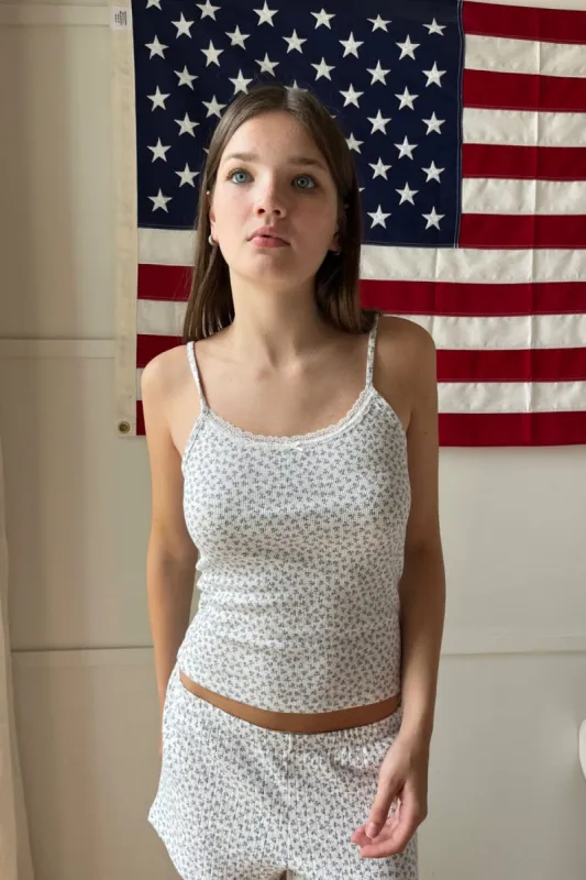 Floral Bow Lace Tank sold by Brandy Melville