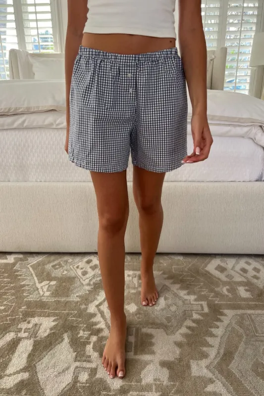 Keira Long Gingham Boxer Shorts sold by Brandy Melville