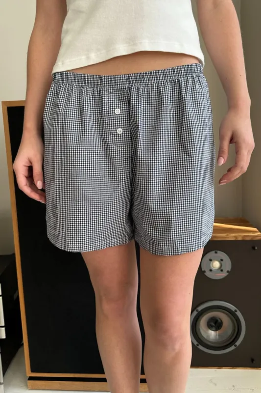 Keira Long Gingham Boxer Shorts sold by Brandy Melville