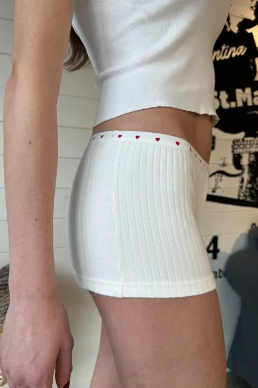 Boxer Thick Ribbed Heart Underwear sold by Brandy Melville
