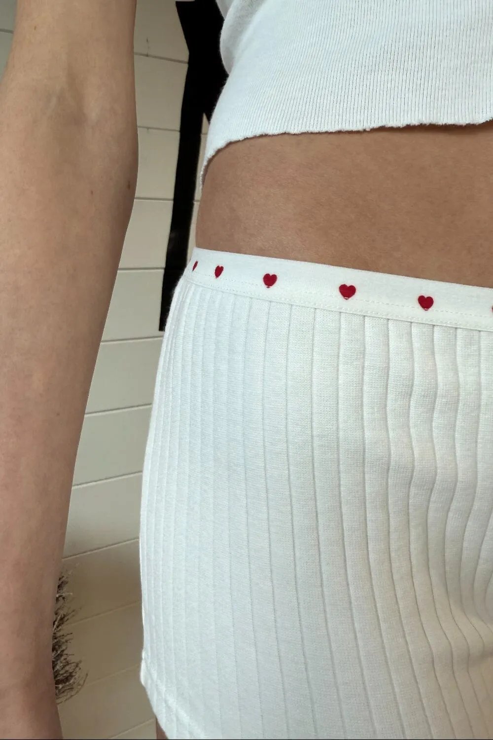 Boxer Thick Ribbed Heart Underwear sold by Brandy Melville product image thumbnail 4