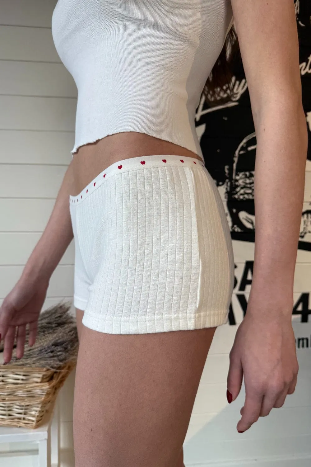 Boxer Thick Ribbed Heart Underwear sold by Brandy Melville product image thumbnail 3