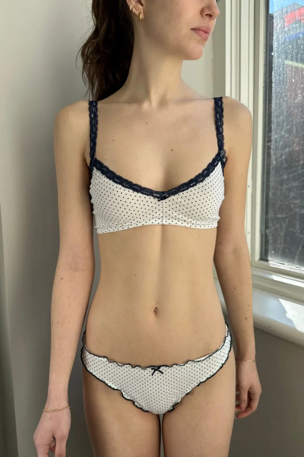 Polka Dots Scallop Bow Underwear sold by Brandy Melville