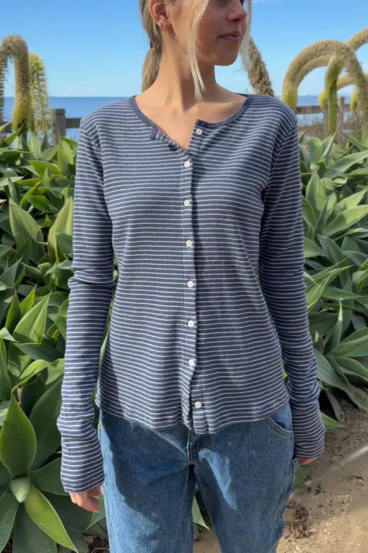 Zelly Striped Eyelet  Top sold by Brandy Melville