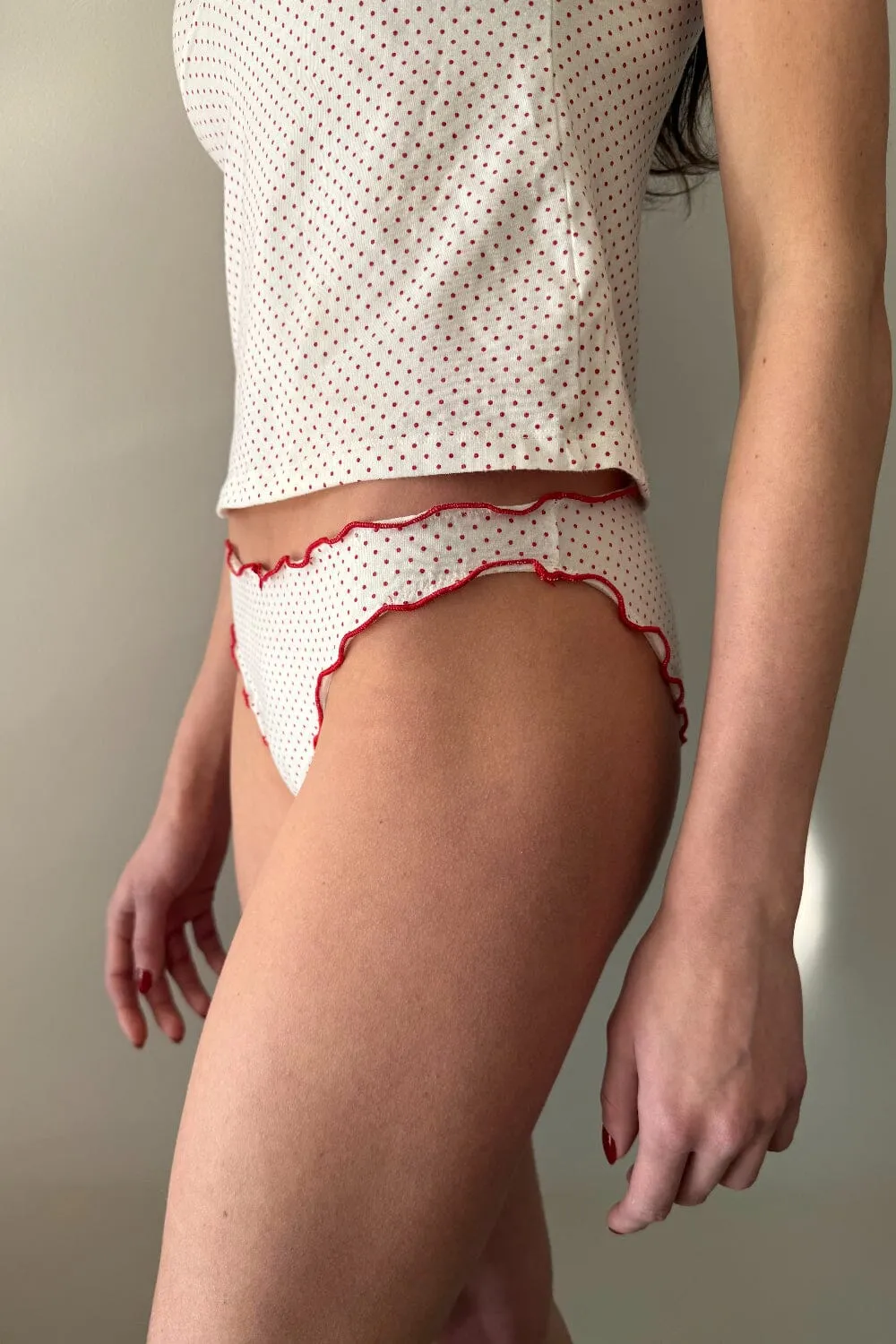 Polka Dots Scallop Bow Underwear sold by Brandy Melville product image thumbnail 3