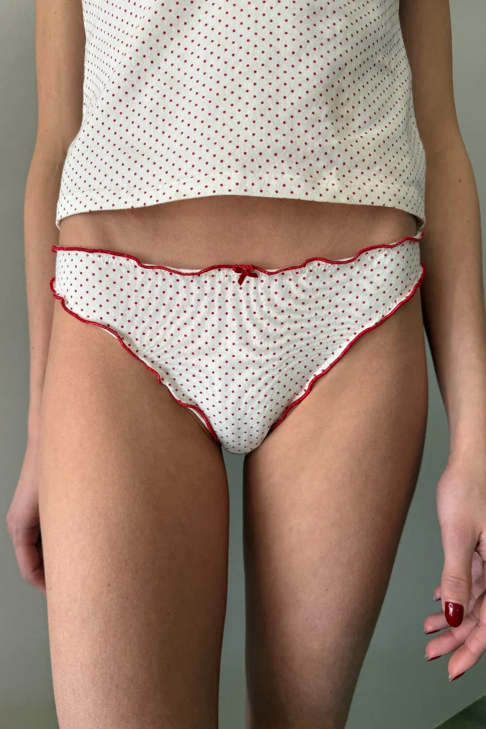 Polka Dots Scallop Bow Underwear sold by Brandy Melville