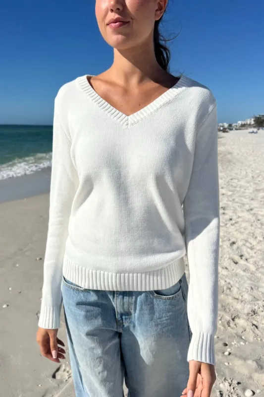 Ida V-Neck Cotton Sweater sold by Brandy Melville